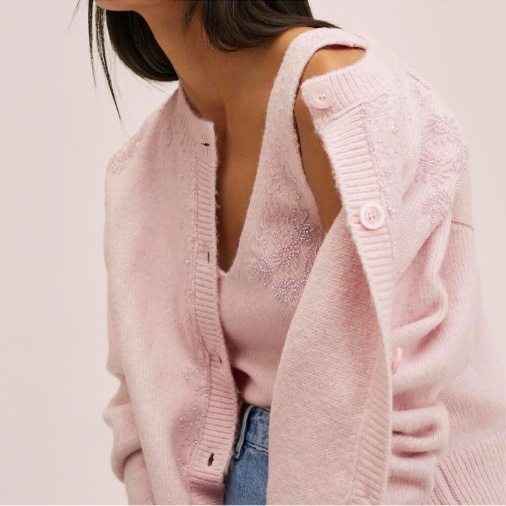 Mango Soft Pink Knit Wool Sweater - Picture 2 of 9